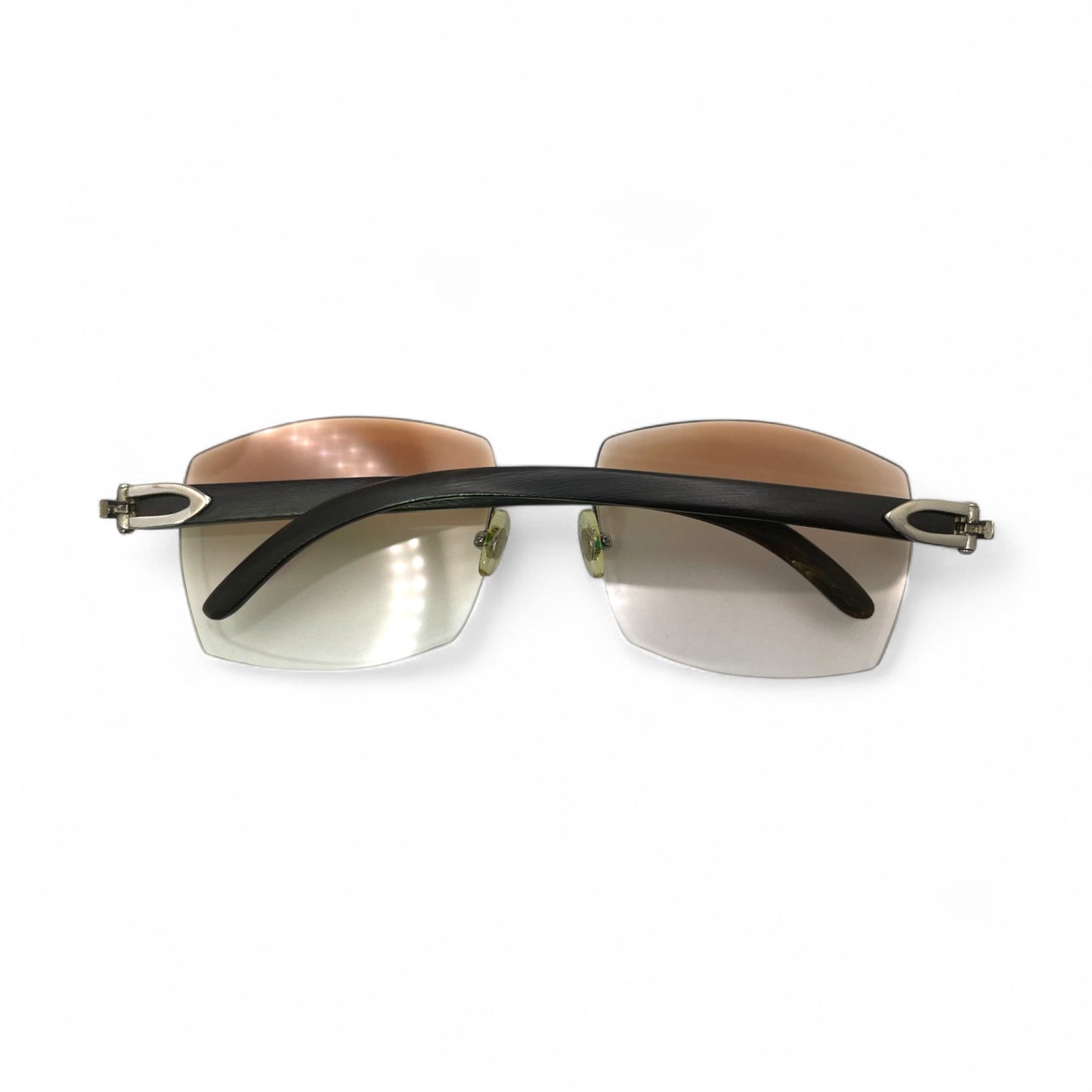 C Decor Buffs - Silver Black Genuine Horn Sunglasses (2010s)