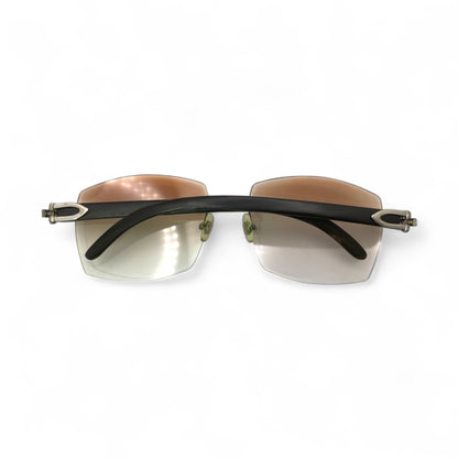 C Decor Buffs - Silver Black Genuine Horn Sunglasses (2010s)