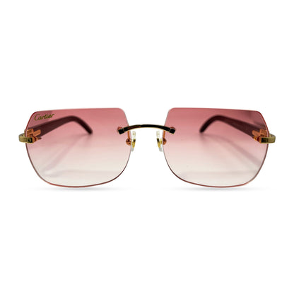 C Decor Buffs - Gold Black Genuine Horn Sunglasses (2010s) - Luxury Optical