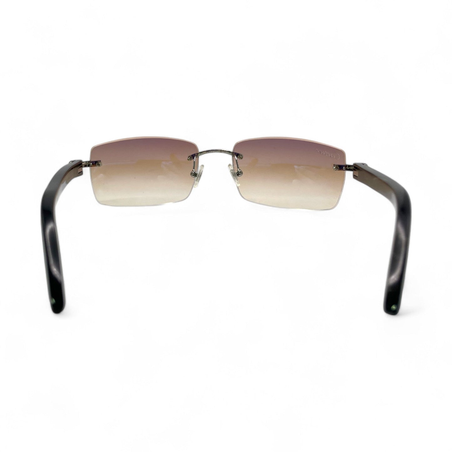 C Decor Buffs - Silver Black Genuine Horn Sunglasses (2010s)