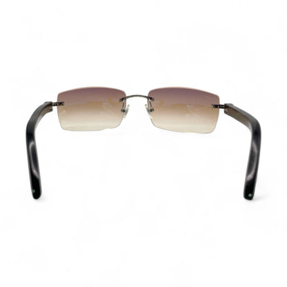 C Decor Buffs - Silver Black Genuine Horn Sunglasses (2010s)