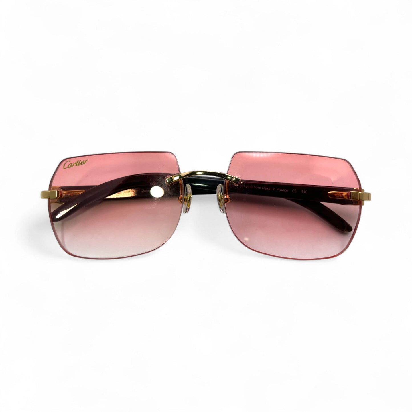 C Decor Buffs - Gold Black Genuine Horn Sunglasses (2010s) - Luxury Optical