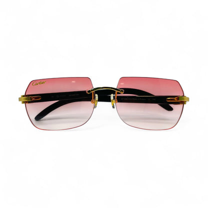 C Decor Buffs - Gold Black Genuine Horn Sunglasses (2010s) - Luxury Optical