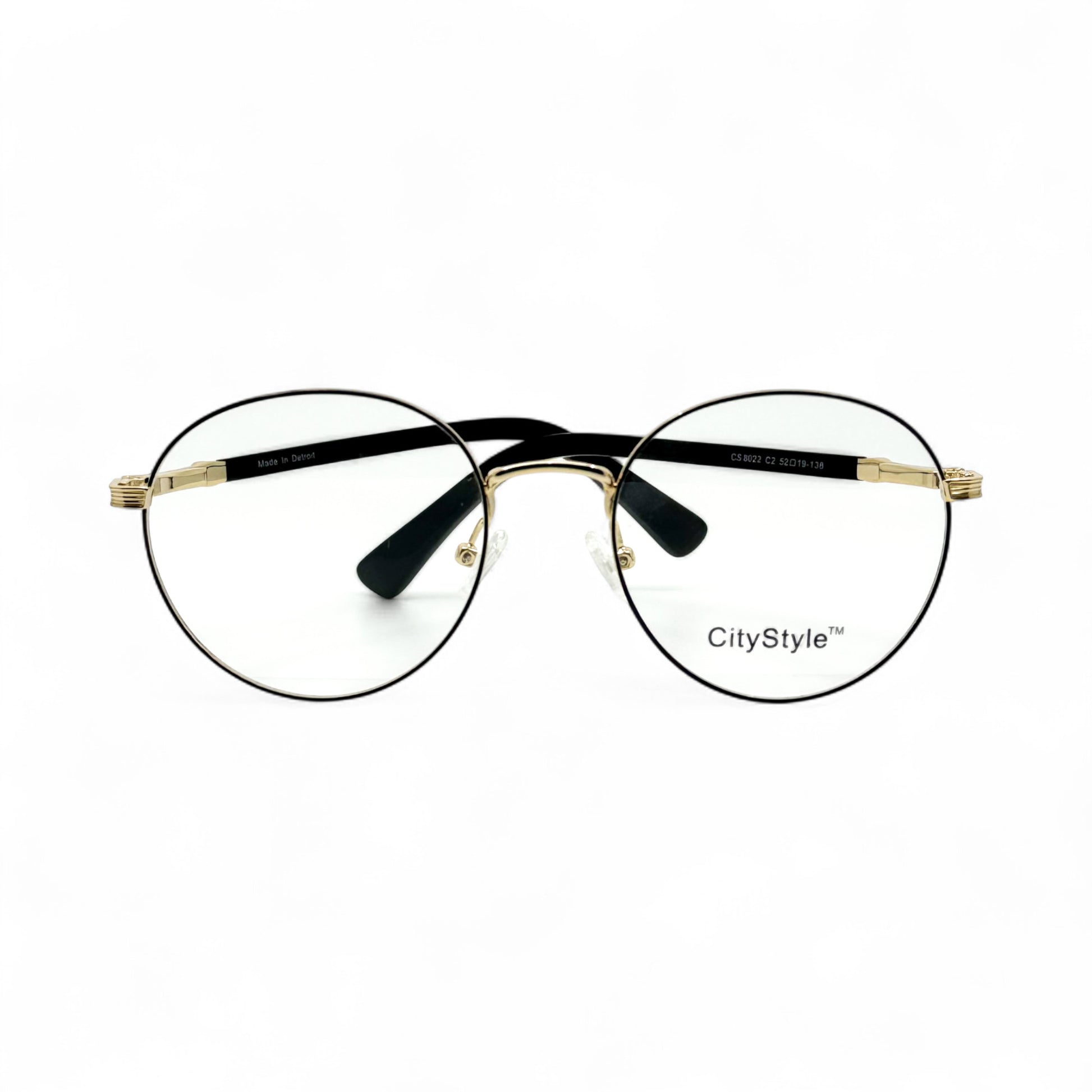 CityStyle_8022_gold_black_round_eyeglasses