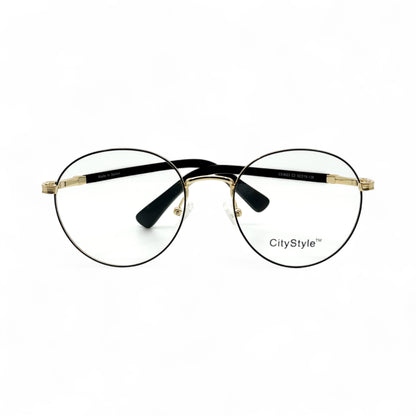 CityStyle_8022_gold_black_round_eyeglasses