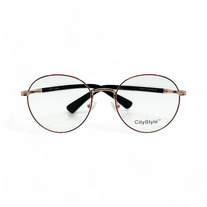 CityStyle_8022_rose_gold_red_round_eyeglasses