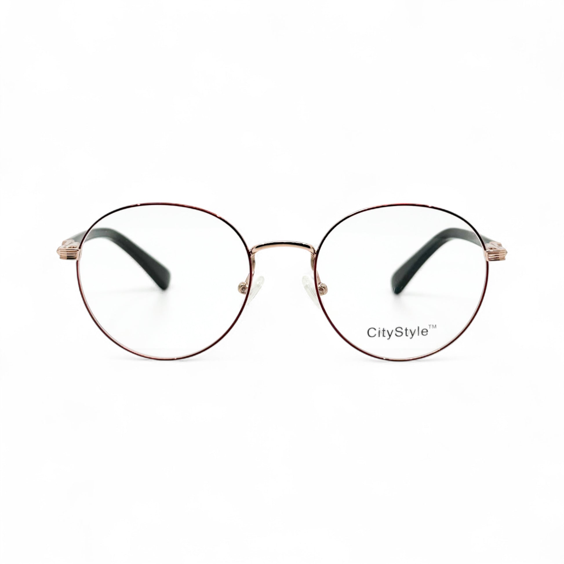 CityStyle_8022_rose_gold_red_round_eyeglasses