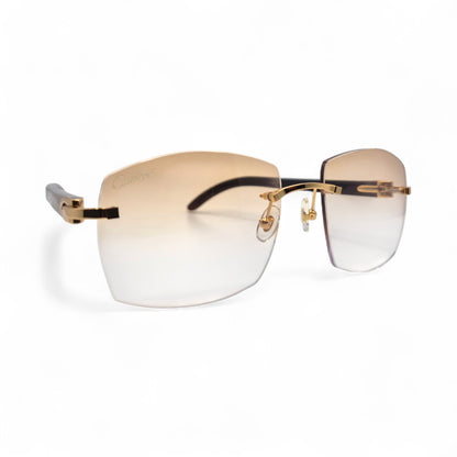 C Decor Buffs - Gold Black Genuine Horn Sunglasses (2010s) - Luxury Optical