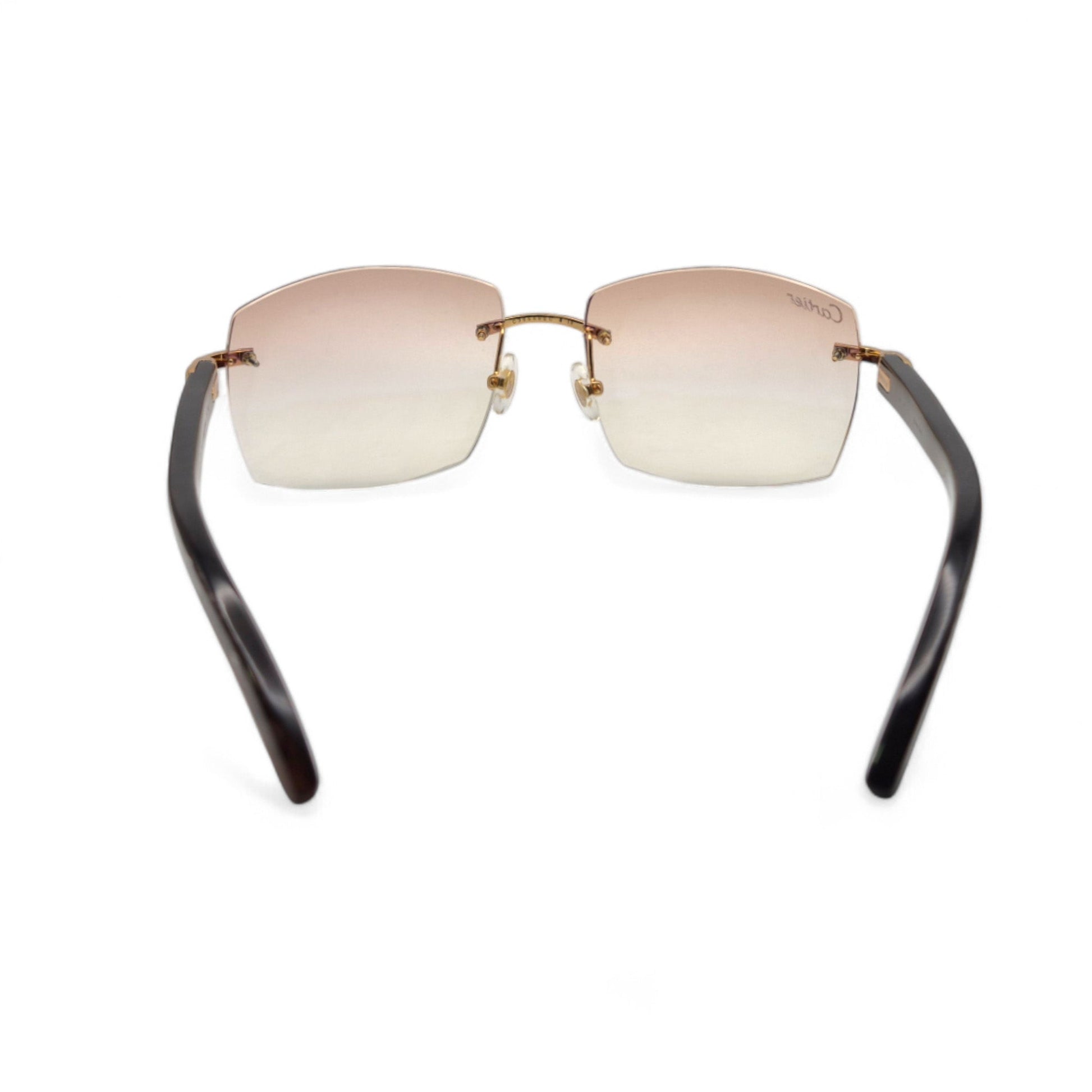 C Decor Buffs - Gold Black Genuine Horn Sunglasses (2010s) - Luxury Optical