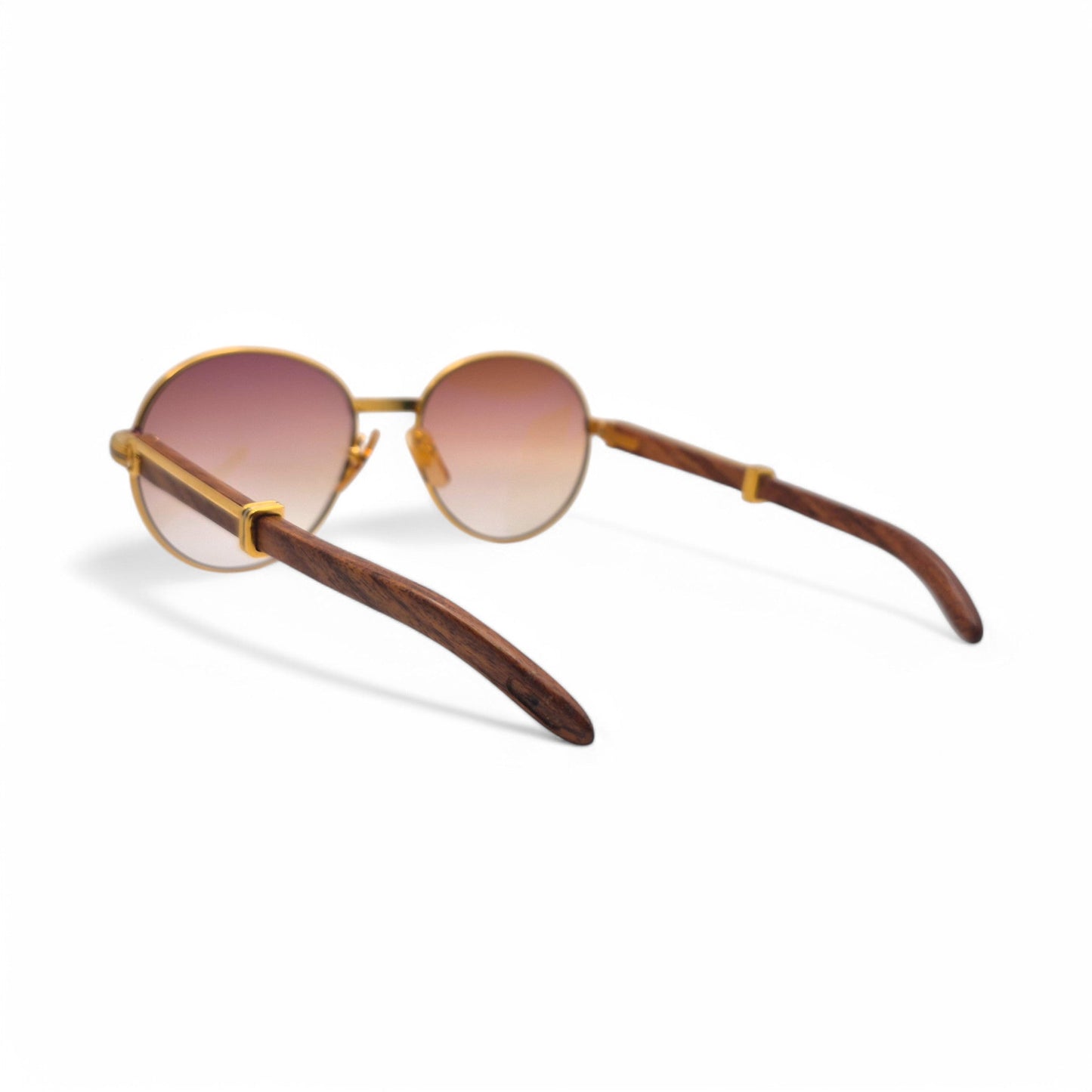 Authentic Cartier Bagatelle - 55-18 Vintage Gold Woods Sunglasses  w/ Brown Lenses (90s)