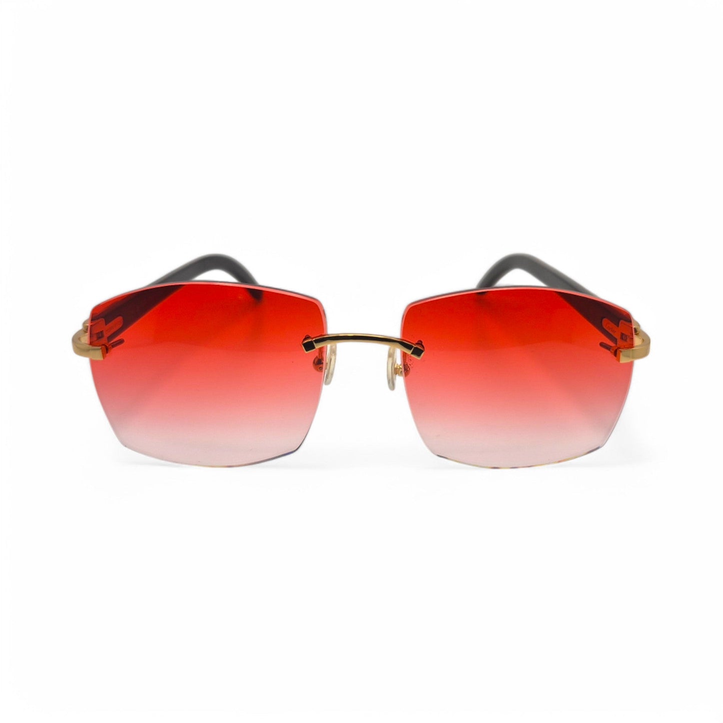C Decor Buffs - Gold White Genuine Horn Sunglasses (2010s) - Luxury Optical