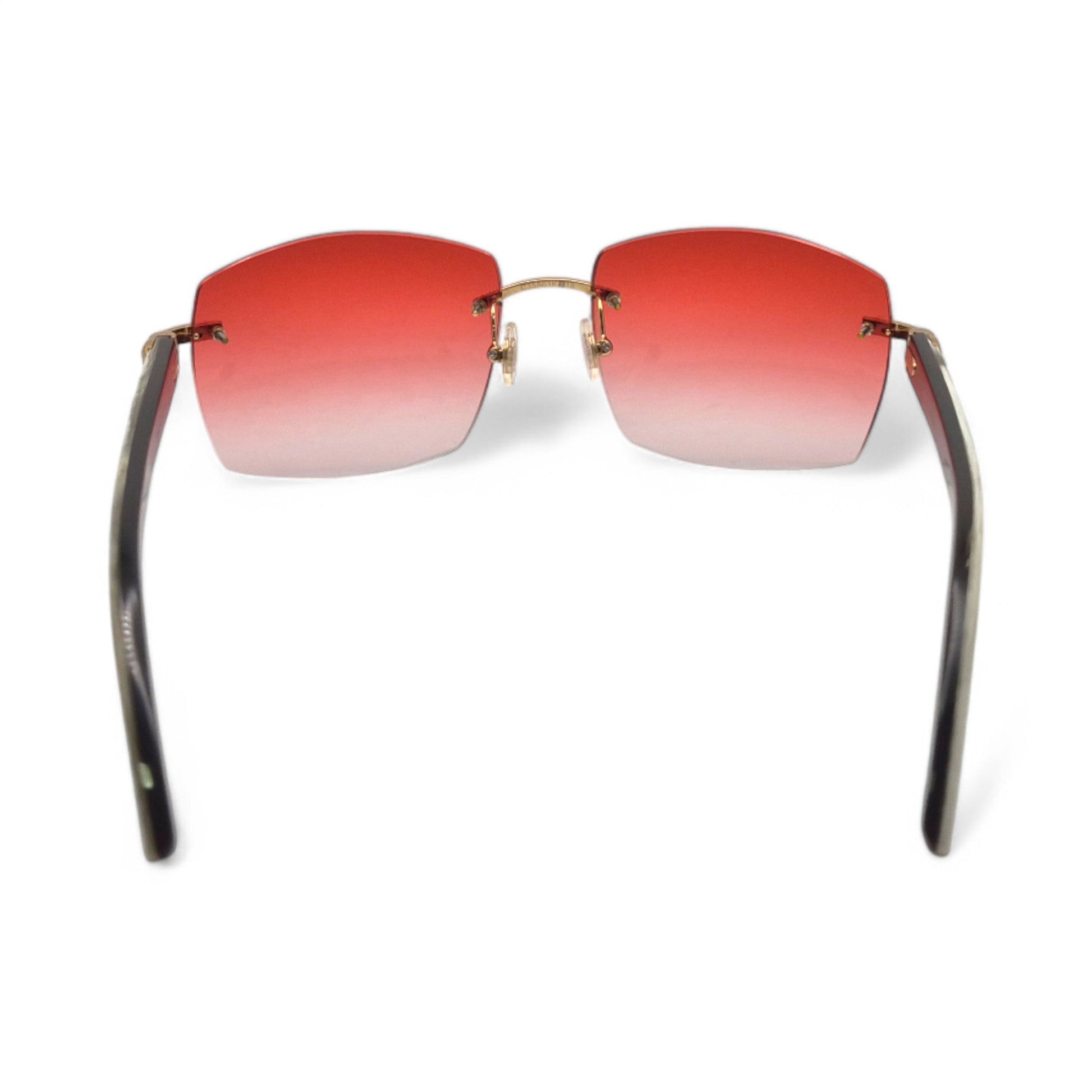 C Decor Buffs - Gold White Genuine Horn Sunglasses (2010s) - Luxury Optical