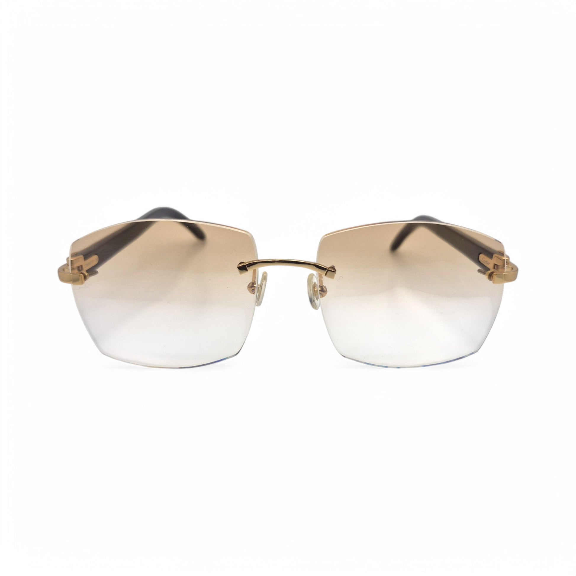 C Decor Buffs - Gold White Genuine Horn Sunglasses (2010s) - Luxury Optical