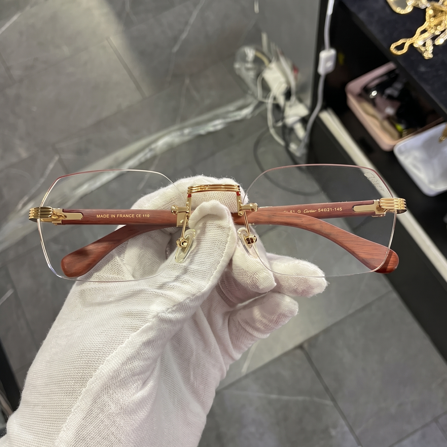 CT0362S Premiere - 56-21 Gold Brown Woods Eyeglasses (2023)