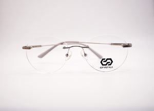 Rimless CS 3005 Silver Grey Wire Eyeglasses