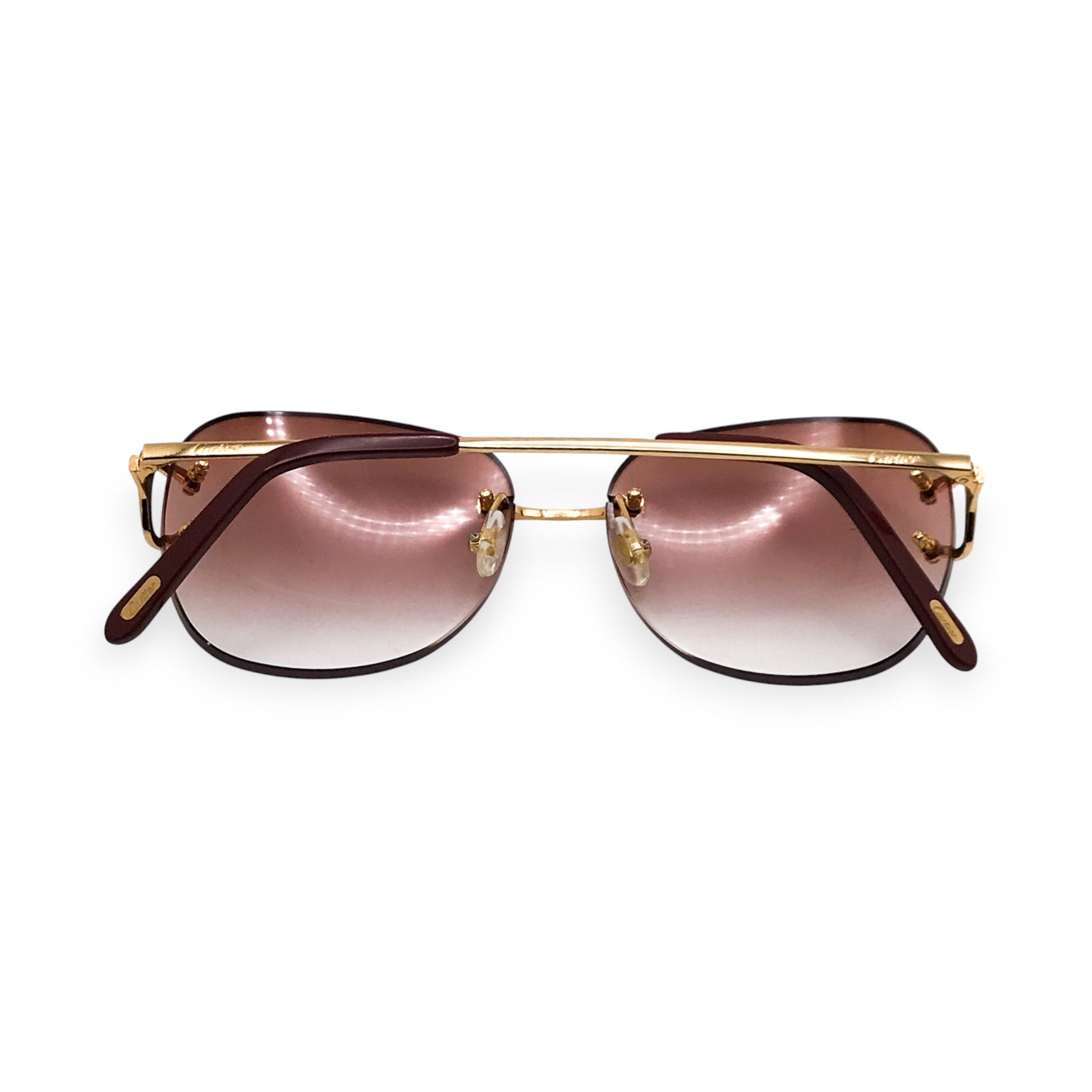 Big C Decor - Gold Wires Sunglasses w/ Hennessy Brown Lenses (2000s) - Luxury Optical