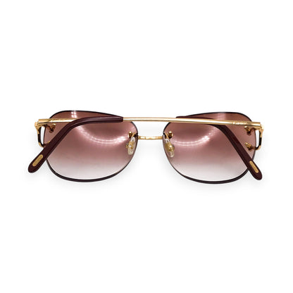 Big C Decor - Gold Wires Sunglasses w/ Hennessy Brown Lenses (2000s) - Luxury Optical