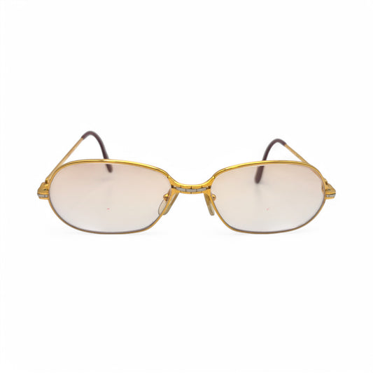 Authentic Cartier Panthere PM - 56-17 Gold Wires Sunglasses w/ Light Brown Oval Lenses (80s)