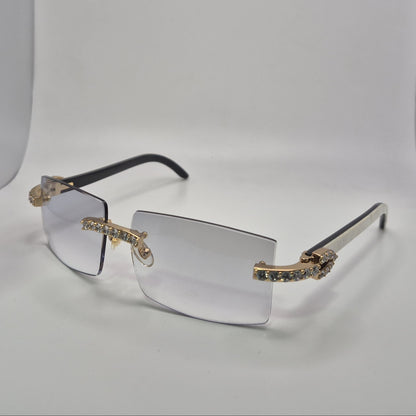C Decor - Gold White Buffs w/ Light Gray Square Lenses