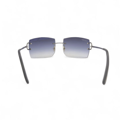 Authentic Cartier Big C - Platinum Wires Sunglasses w/ Smoke Gray Bugati Lenses (Repaired) (2010s)