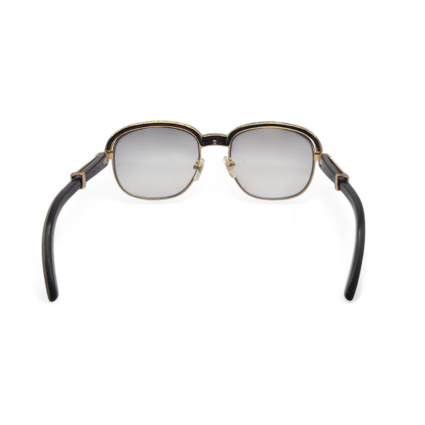 Malmaison - 56-16 Gold Green Woods Sunglasses w/ Diamond Frame & Light Gray Lenses (90s)