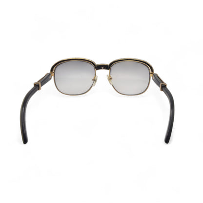 Malmaison - 56-16 Gold Green Woods Sunglasses w/ Diamond Frame & Light Gray Lenses (90s)