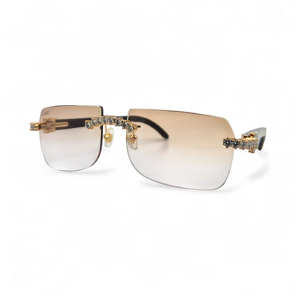C Decor Buffs (Iced - VVS Genuine) - White Genuine Horn Sunglasses - Genuine Diamonds Prong Set (2020s) - Luxury Optical