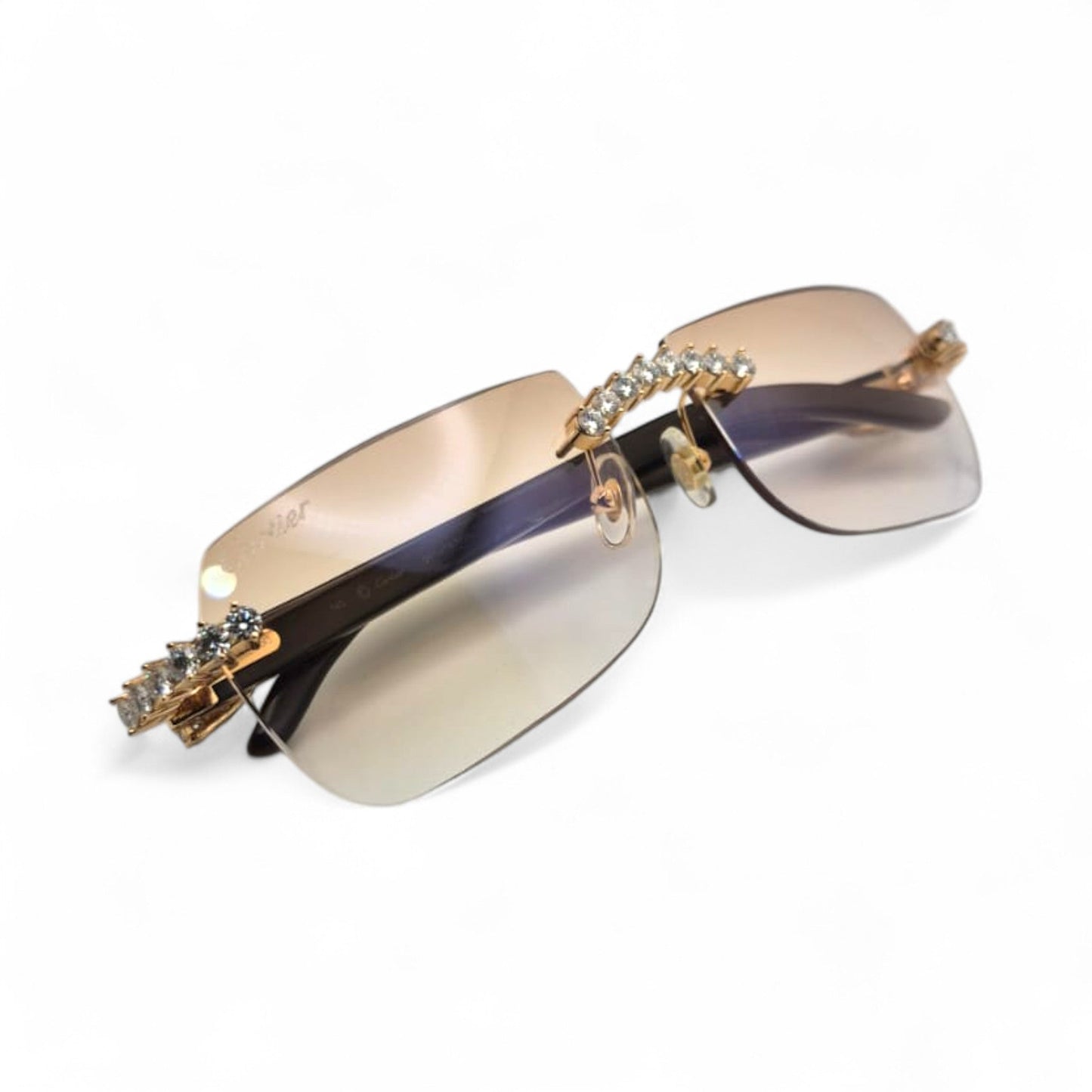 C Decor Buffs (Iced - VVS Genuine) - White Genuine Horn Sunglasses - Genuine Diamonds Prong Set (2020s) - Luxury Optical