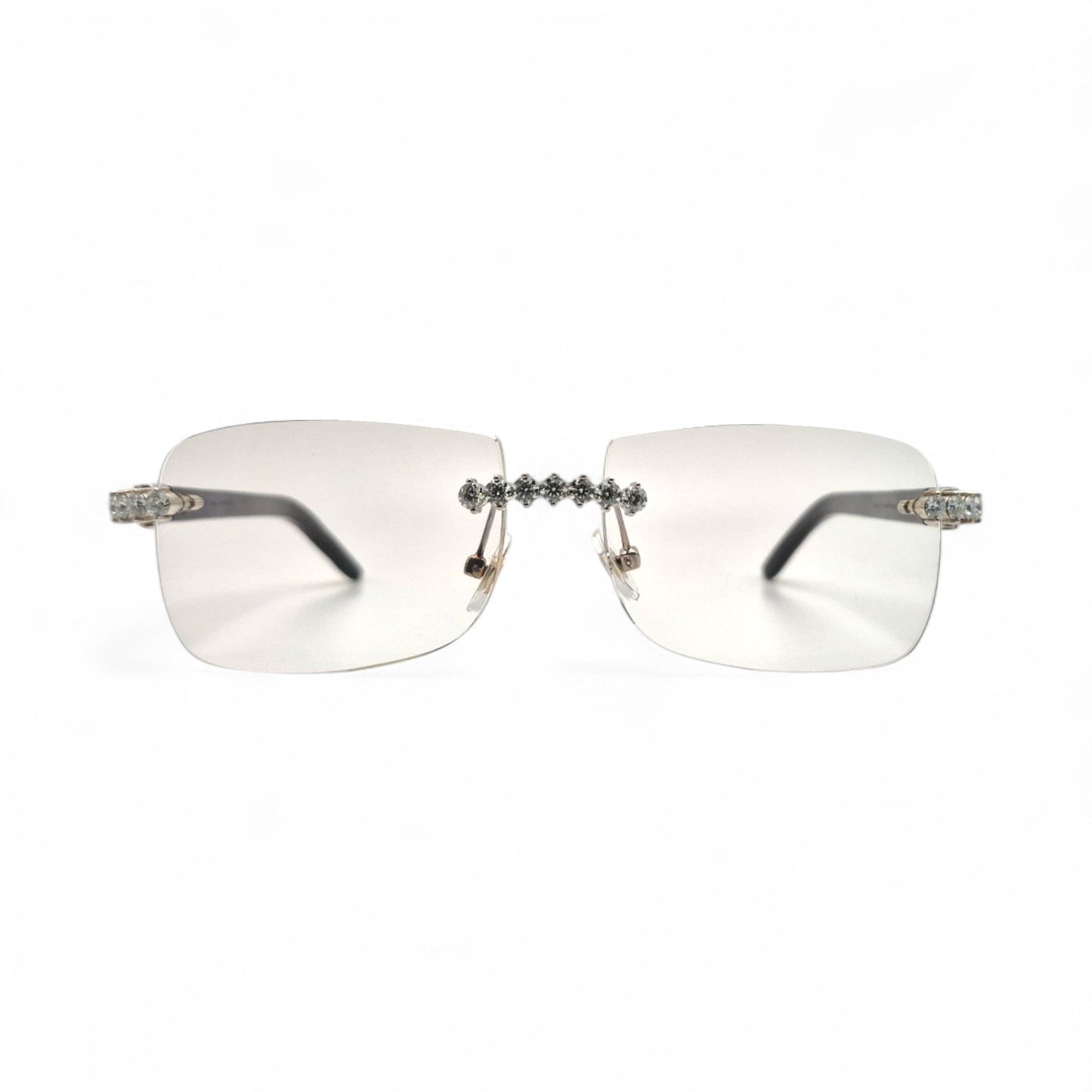 C Decor Buffs (Iced - VVS Genuine) - White Genuine Horn Sunglasses - Genuine Diamonds Prong Set (2020s) - Luxury Optical