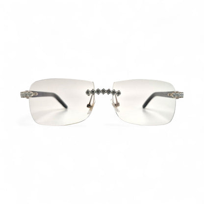 C Decor Buffs (Iced - VVS Genuine) - White Genuine Horn Sunglasses - Genuine Diamonds Prong Set (2020s) - Luxury Optical