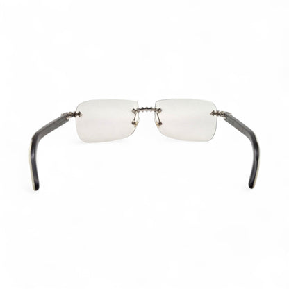 C Decor Buffs (Iced - VVS Genuine) - White Genuine Horn Sunglasses - Genuine Diamonds Prong Set (2020s) - Luxury Optical