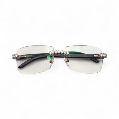 C Decor Buffs (Iced - VVS Genuine) - White Genuine Horn Sunglasses - Genuine Diamonds Prong Set (2020s) - Luxury Optical