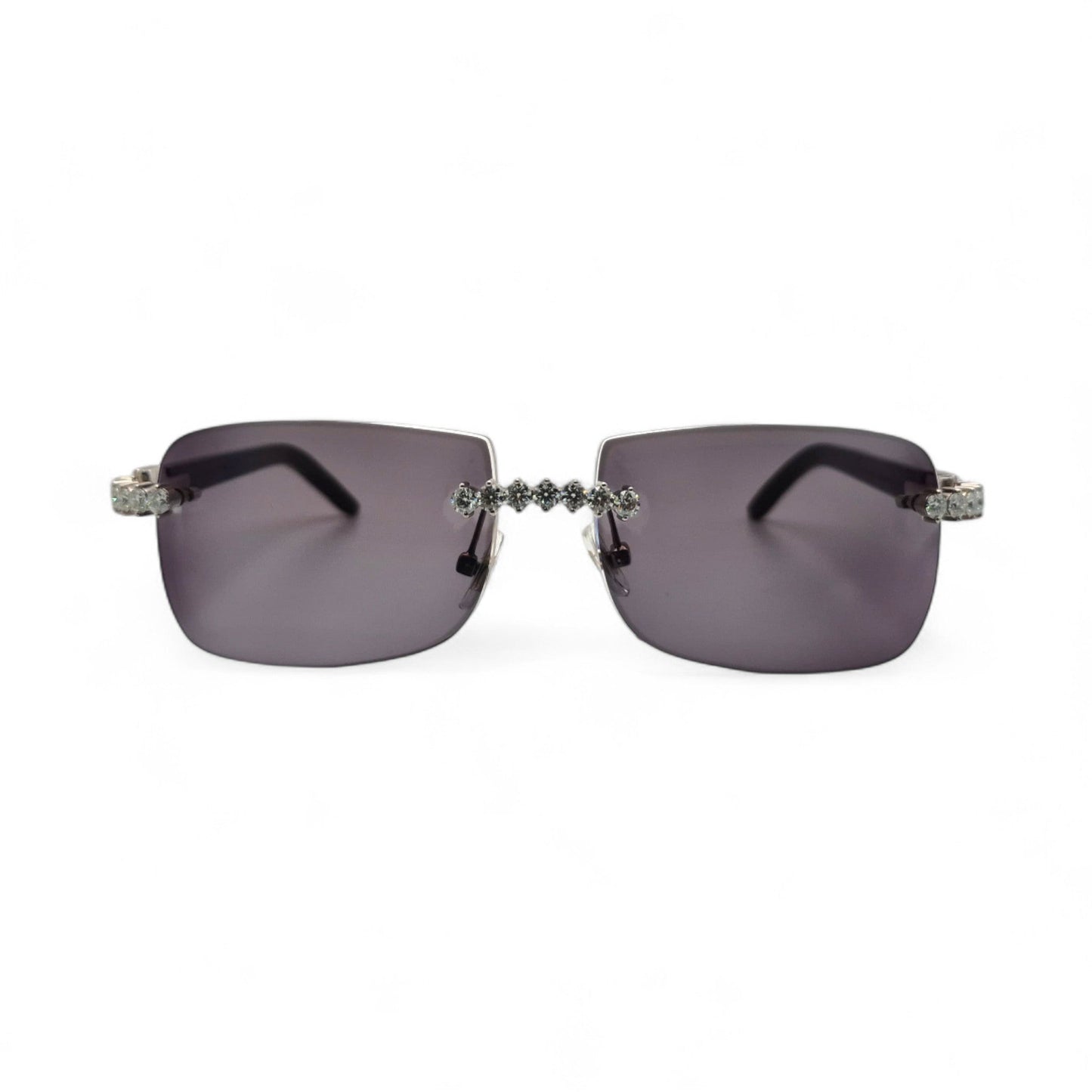 C Decor Buffs (Iced - VVS Genuine) - White Genuine Horn Sunglasses - Genuine Diamonds Prong Set (2020s) - Luxury Optical