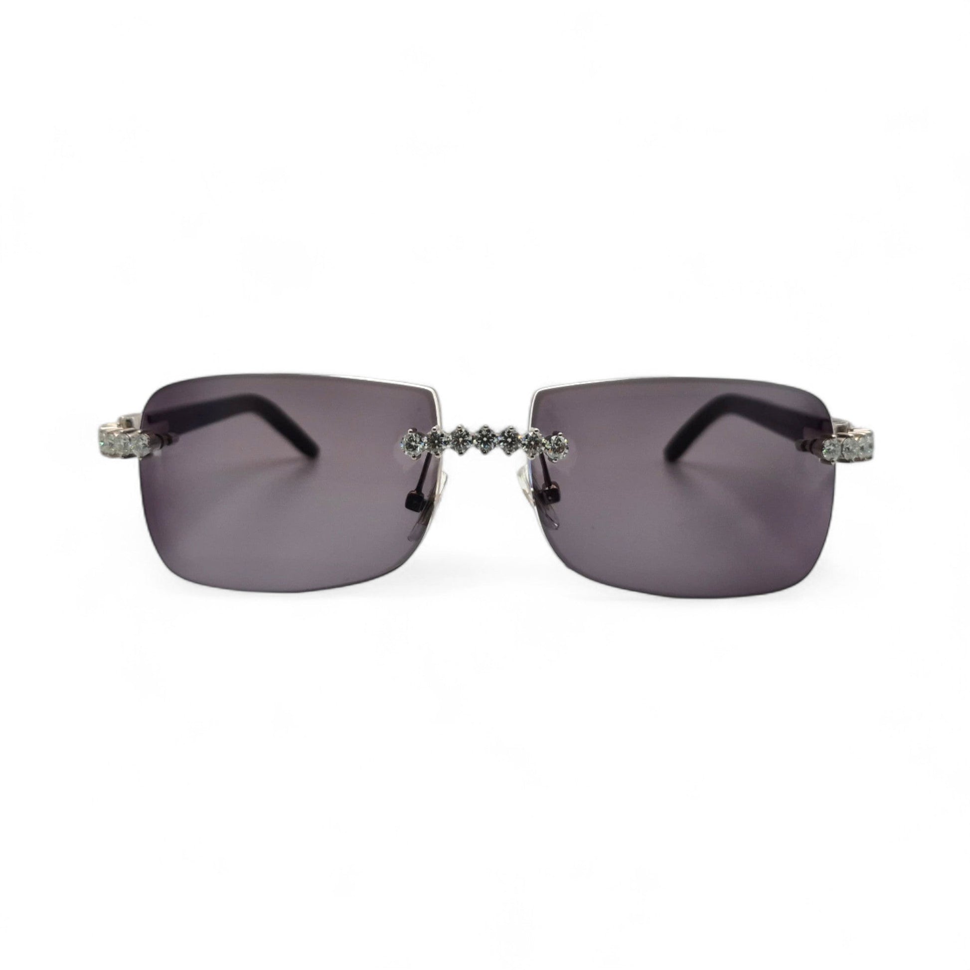 C Decor Buffs (Iced - VVS Genuine) - White Genuine Horn Sunglasses - Genuine Diamonds Prong Set (2020s) - Luxury Optical