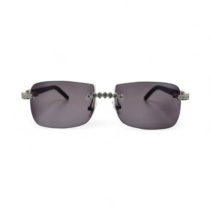 C Decor Buffs (Iced - VVS Genuine) - White Genuine Horn Sunglasses - Genuine Diamonds Prong Set (2020s) - Luxury Optical