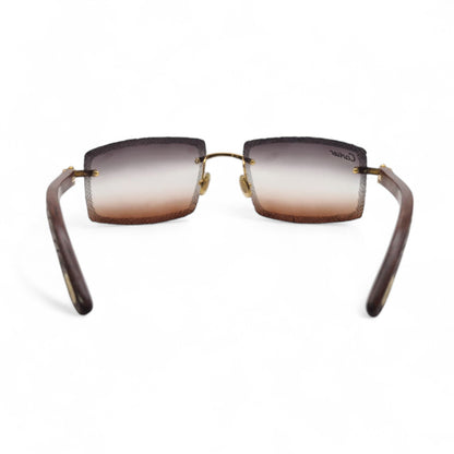 Authentic Cartier C Decor - Gold Logo Woods Sunglasses w/ Smoke Gray/Clear/Brown Gradient Lenses (Limited Edition - 2010s)