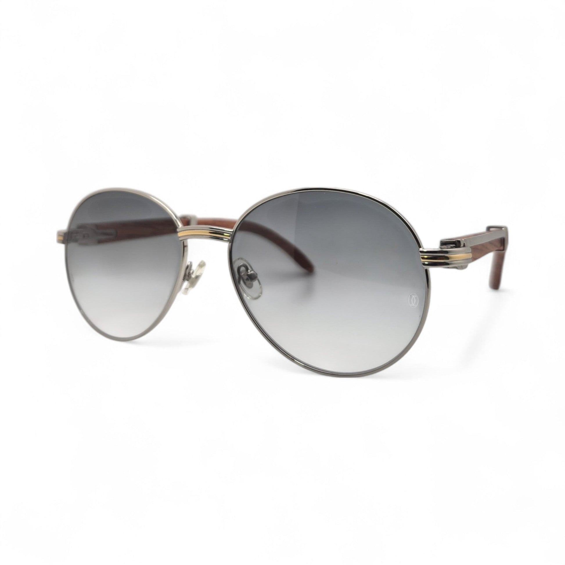 Bagatelle - 55-18 Woods Sunglasses w/ Round Lenses (90s) - Luxury Optical