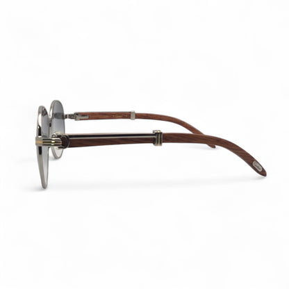 Bagatelle - 55-18 Woods Sunglasses w/ Round Lenses (90s) - Luxury Optical