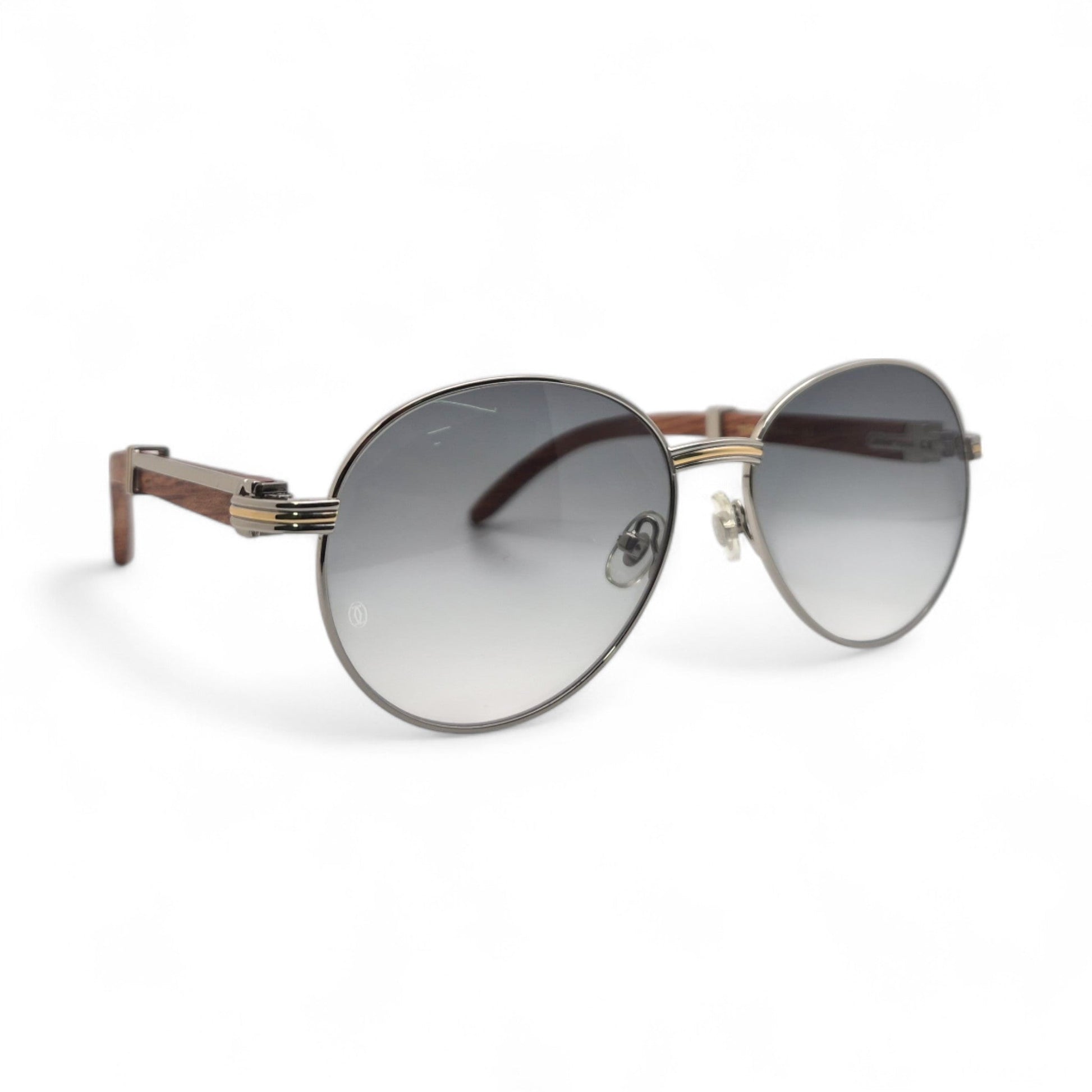 Bagatelle - 55-18 Woods Sunglasses w/ Round Lenses (90s) - Luxury Optical