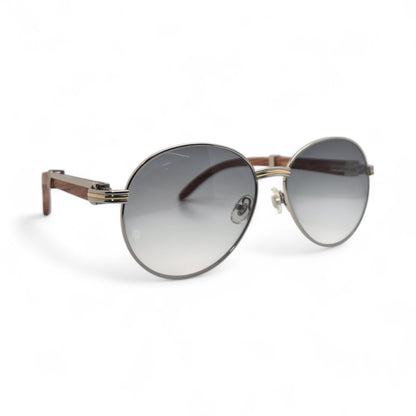 Bagatelle - 55-18 Woods Sunglasses w/ Round Lenses (90s) - Luxury Optical