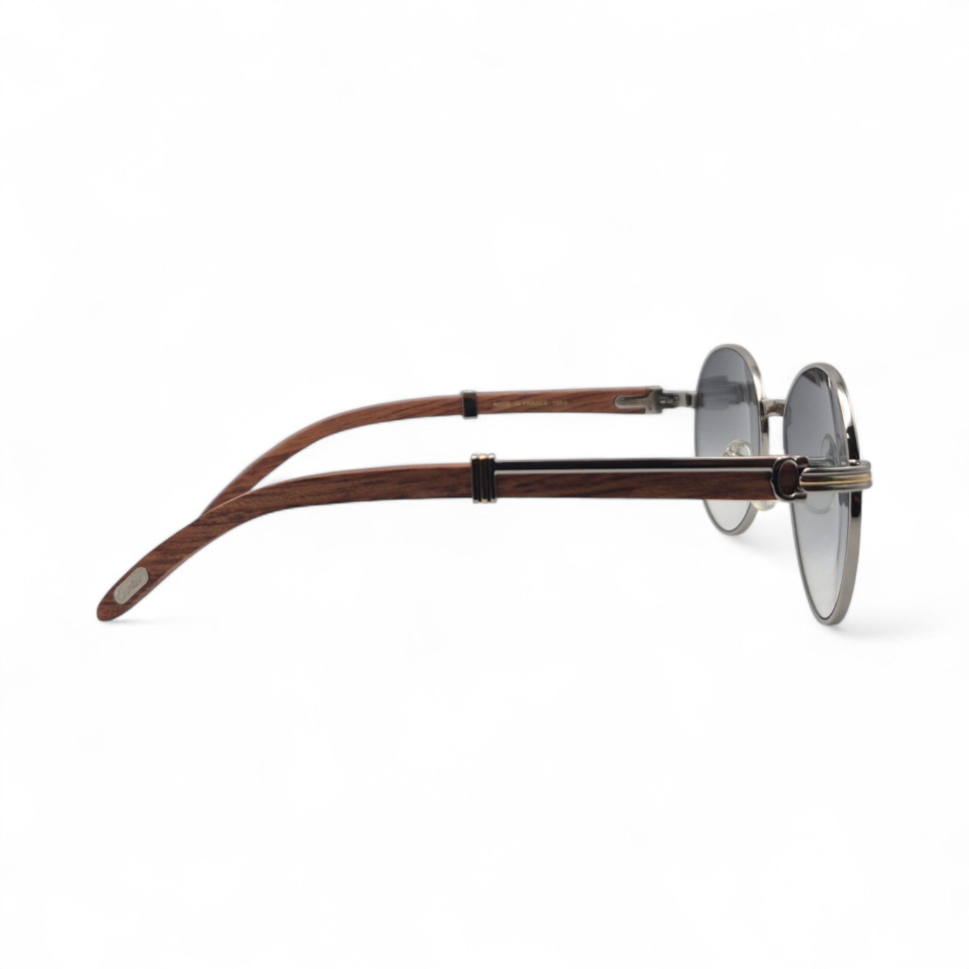 Bagatelle - 55-18 Woods Sunglasses w/ Round Lenses (90s) - Luxury Optical