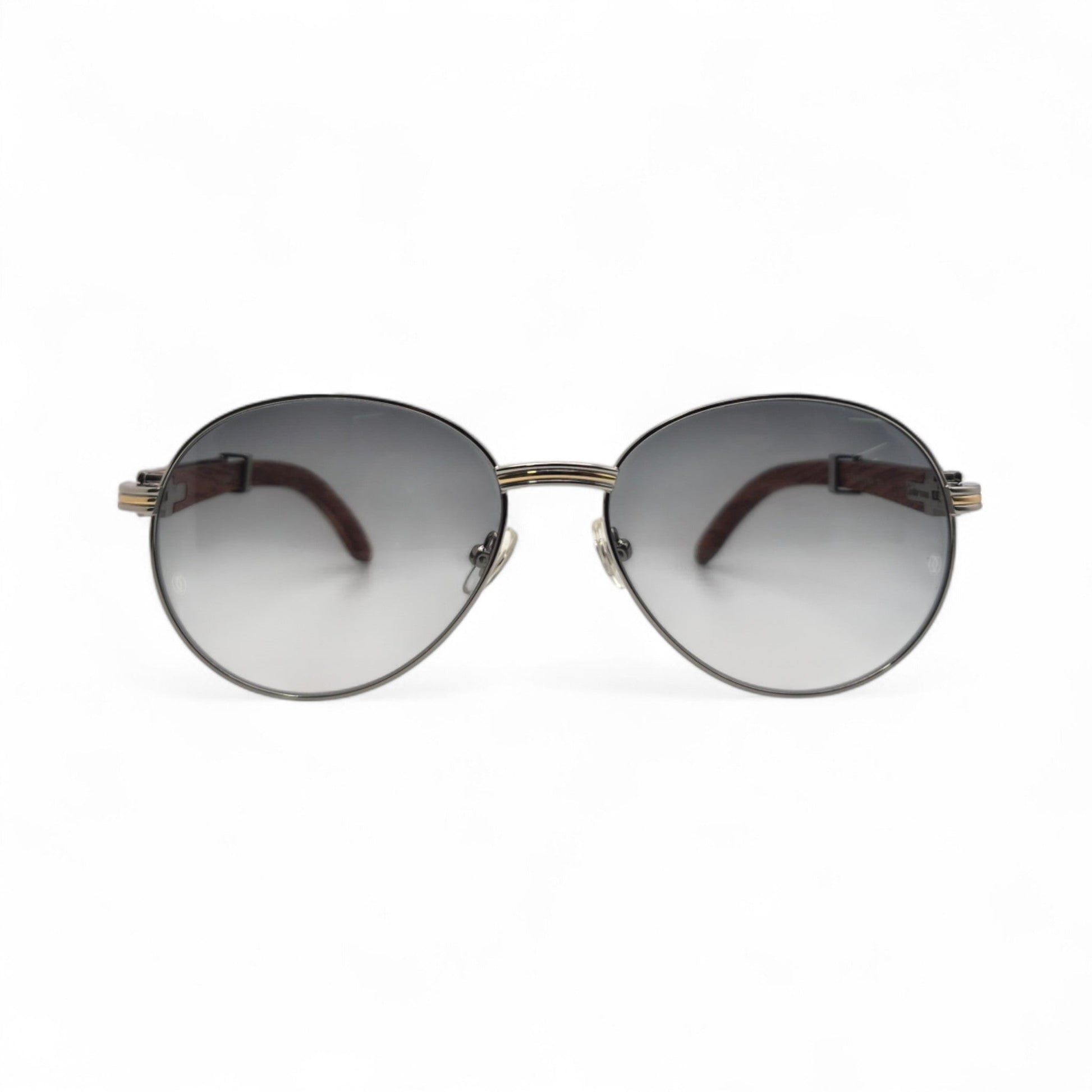 Bagatelle - 55-18 Woods Sunglasses w/ Round Lenses (90s) - Luxury Optical