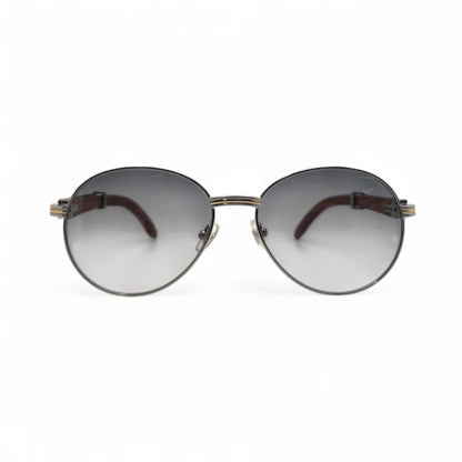 Bagatelle - 55-18 Woods Sunglasses w/ Round Lenses (90s) - Luxury Optical