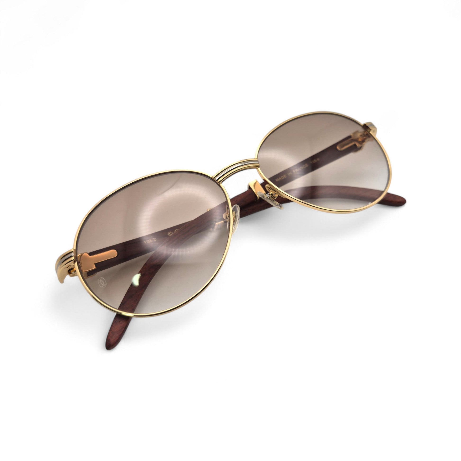 Bagatelle - 55-18 Woods Sunglasses w/ Round Lenses (90s) - Luxury Optical