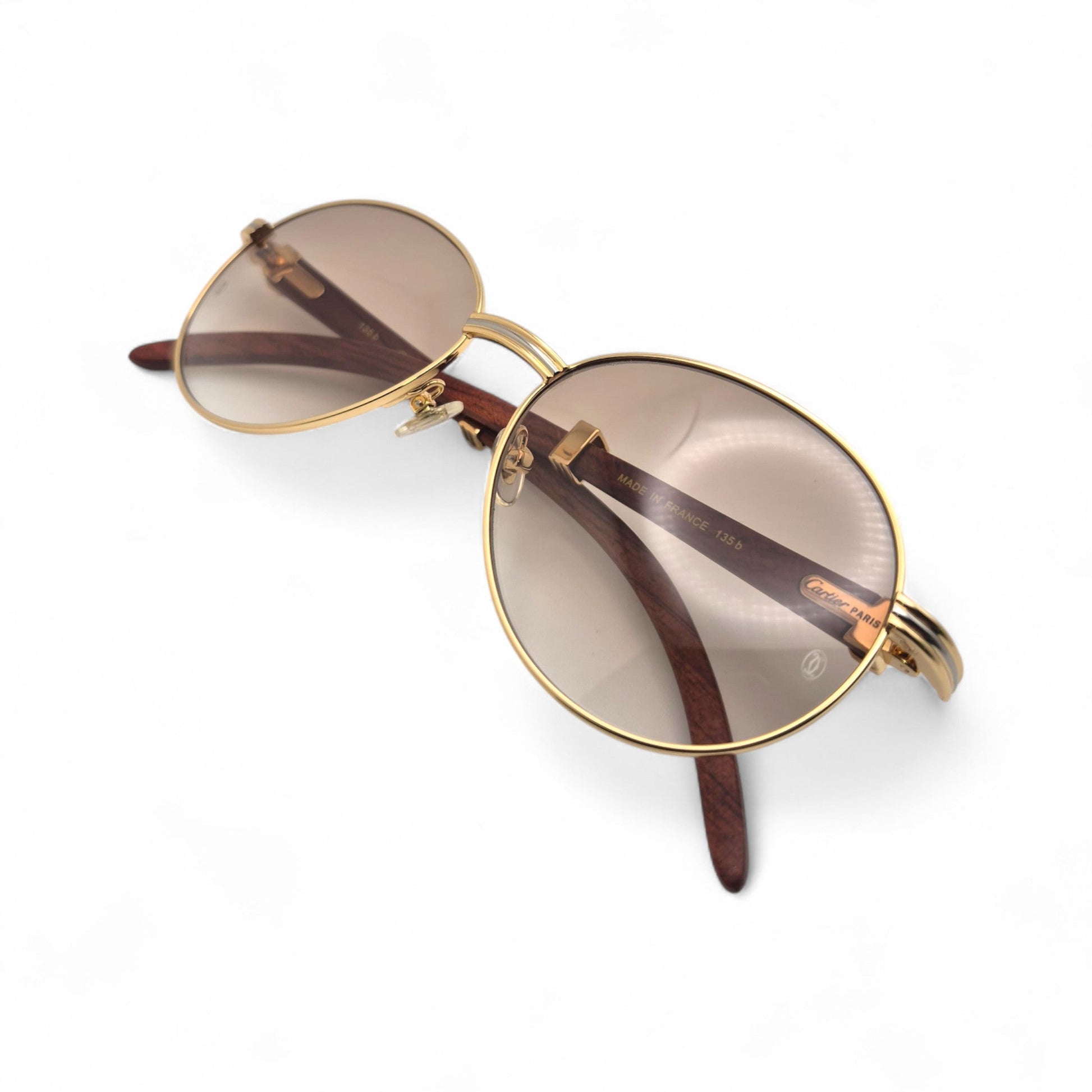 Bagatelle - 55-18 Woods Sunglasses w/ Round Lenses (90s) - Luxury Optical
