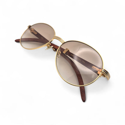 Bagatelle - 55-18 Woods Sunglasses w/ Round Lenses (90s) - Luxury Optical