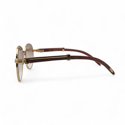 Bagatelle - 55-18 Woods Sunglasses w/ Round Lenses (90s) - Luxury Optical