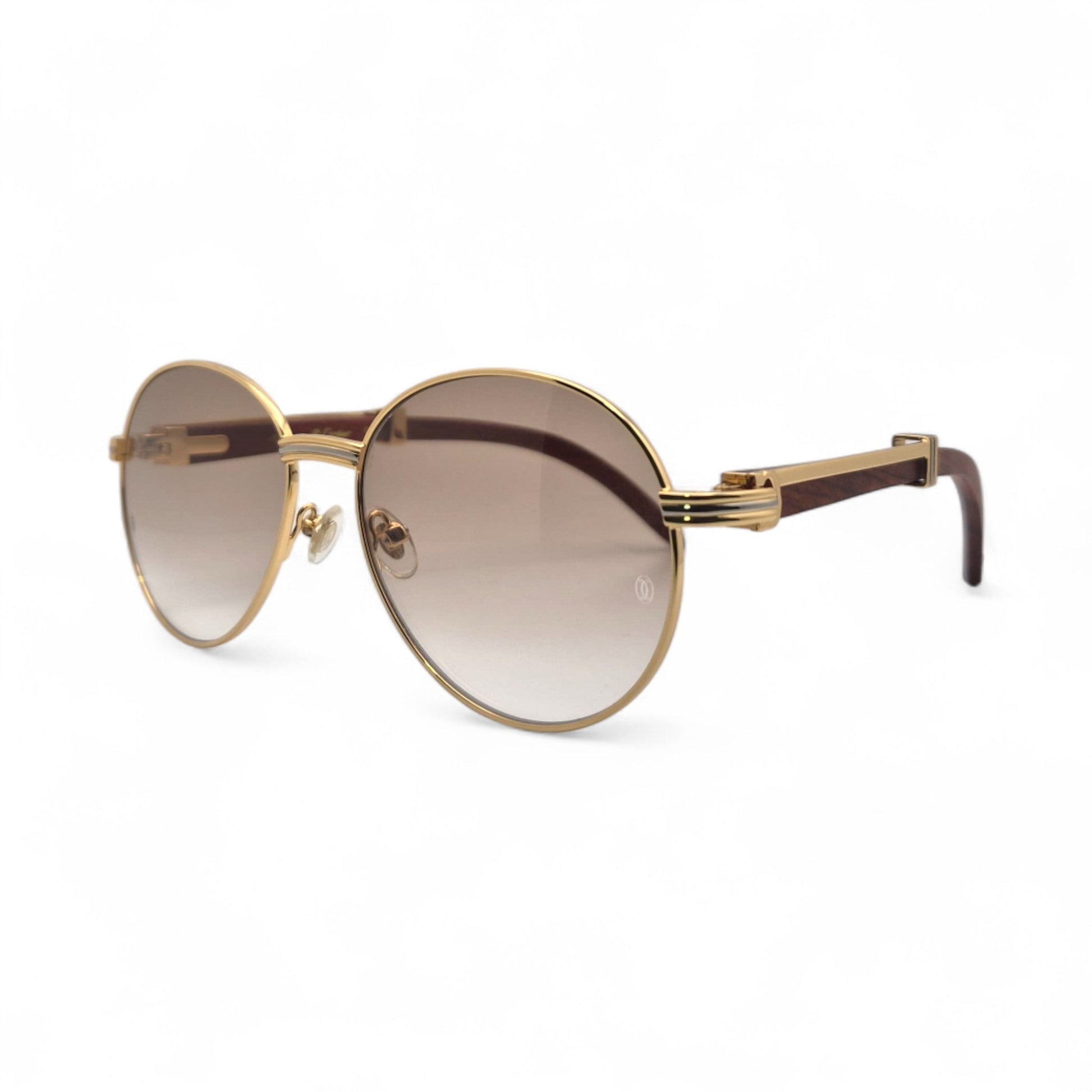 Bagatelle - 55-18 Woods Sunglasses w/ Round Lenses (90s) - Luxury Optical