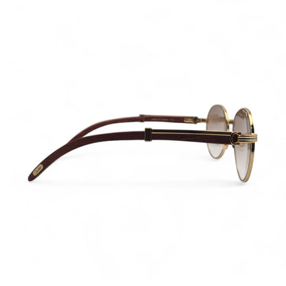 Bagatelle - 55-18 Woods Sunglasses w/ Round Lenses (90s) - Luxury Optical