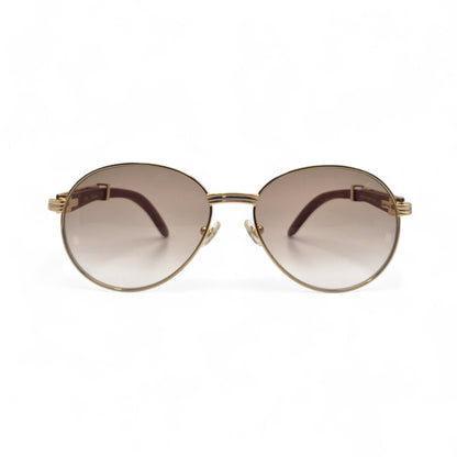 Bagatelle - 55-18 Woods Sunglasses w/ Round Lenses (90s) - Luxury Optical